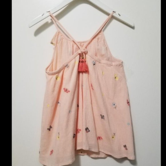 👒Lowest Price👒 Butterfly Embroidery 🏵 Light Peach Top - Picture 1 of 3